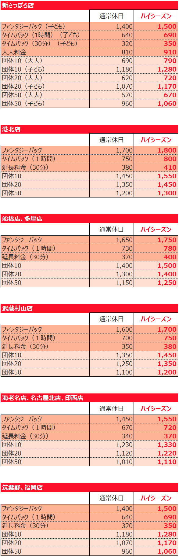 夏休み期間およびハイシーズン料金のお知らせ | ファンタジーキッズ